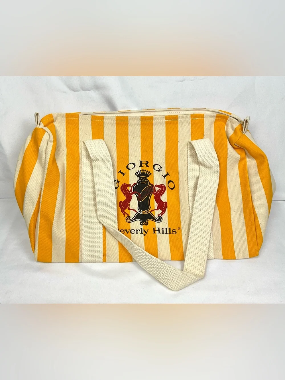 Troop Beverly Hills Costume Giorgio Beverly Hills Gym Bag Yellow Stripe Vintage